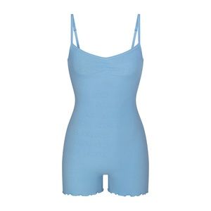 SKIMS logo pointelle onesie NWT baby blue